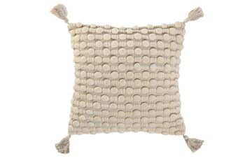 COUSSIN JUTE COTON 45X45 922 GR, FAIT MAIN TX213618 1