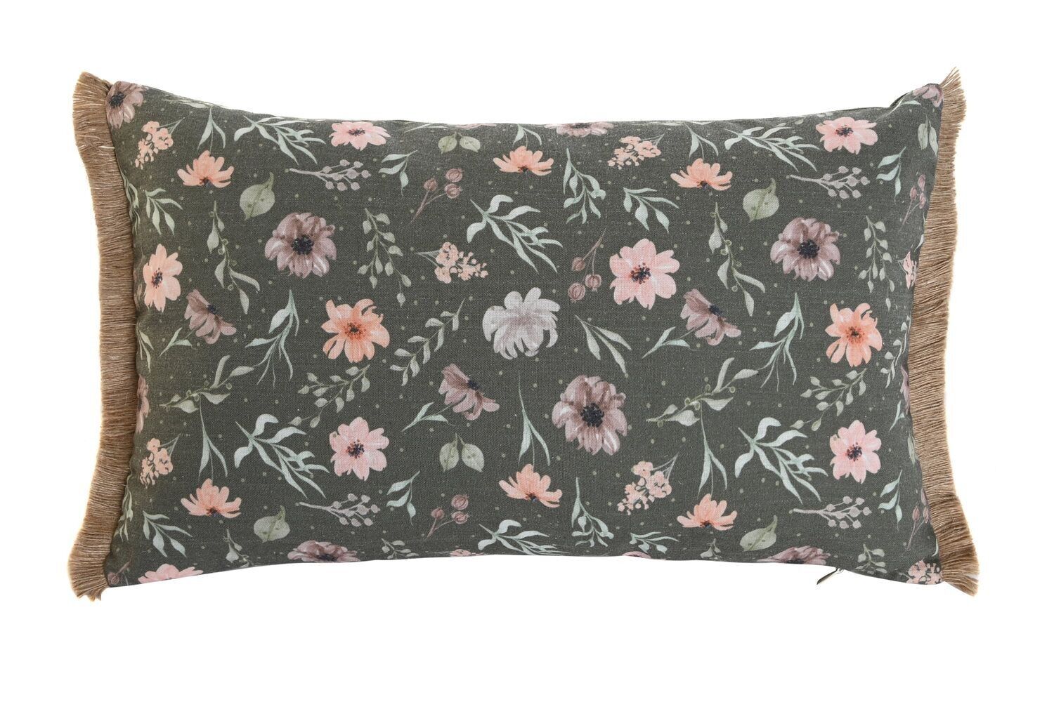 CUSCINO IN JUTA COTONE 50X5X30 380 GR. FIORI STAMPATI TX210163