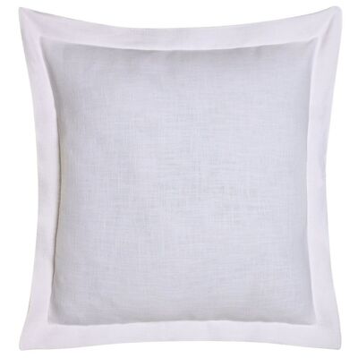LINEN CUSHION 45X45 420 GR, WITH OFF WHITE FRINGES TX213499