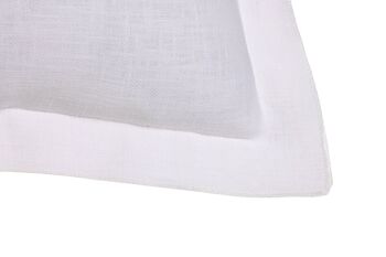 COUSSIN EN LIN 45X45 420 GR, AVEC FRANGES BLANC CASSÉ TX213499 3