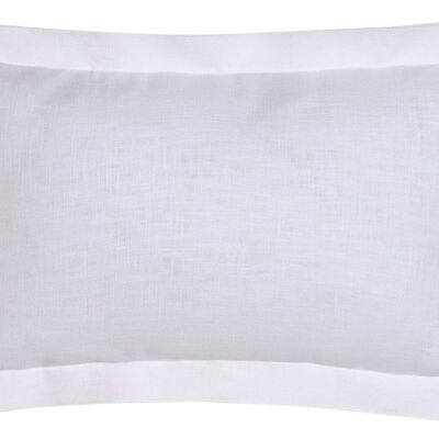 LINEN CUSHION 50X30 380 GR, WITH OFF WHITE FRINGES TX213503
