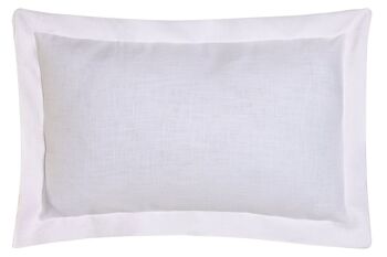 COUSSIN EN LIN 50X30 380 GR, AVEC FRANGES BLANC CASSÉ TX213503 1