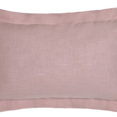 LINEN CUSHION 50X30 380 GR, WITH MAUVE FRINGES TX213505