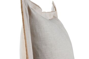 COUSSIN LIN 60X60 750 GR, AVEC FRANGES SABLE TX213496 3