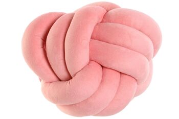 COUSSIN POLYESTER 27X27 BOULE NOEUD ROSE TX213568 1