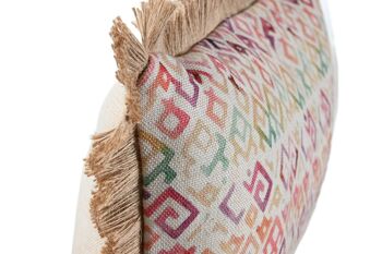 COUSSIN POLYESTER 50X30 380 GR, FRANGES MULTICOLORE TX213560 2