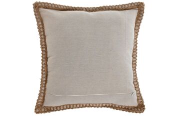 COUSSIN COTON POLYESTER 45X45 420 GR, FRANGES BEIGE TX213599 3