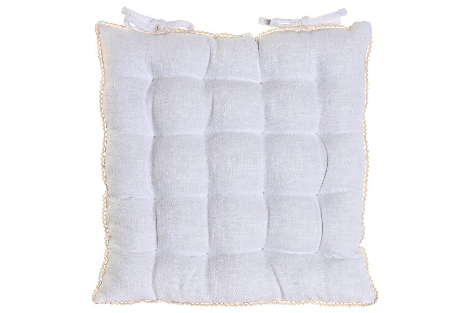 CUSCINO SEDIA IN LINO 42X42X6 300 GR, BIANCO TX213507