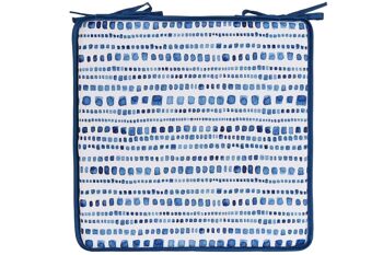 COUSSIN DE CHAISE POLYESTER 38X38X2 IMPERMÉABLE BLEU TX213554 1