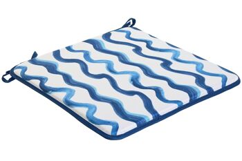 COUSSIN DE CHAISE POLYESTER 38X38X2 IMPERMÉABLE BLEU TX213555 4