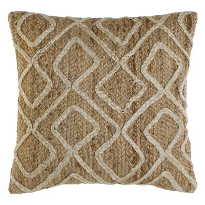 JUTE CUSHION 50X15X50 560 GR, NATURAL EMBROIDERY TX208755