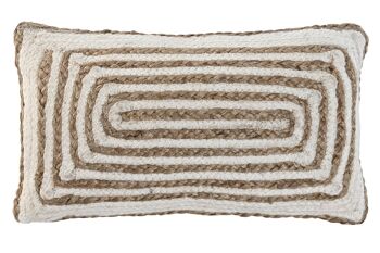 COUSSIN JUTE COTON 50X30 752 GR, FAIT MAIN TX213625 1