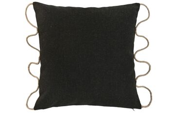 COUSSIN JUTE POLYESTER 45X15X45 420 GR. CORDE NOIRE TX210223 1