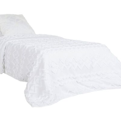 POLYESTER BEDSPREAD 180X260 FILLING 150 GSM. WHITE TX213576