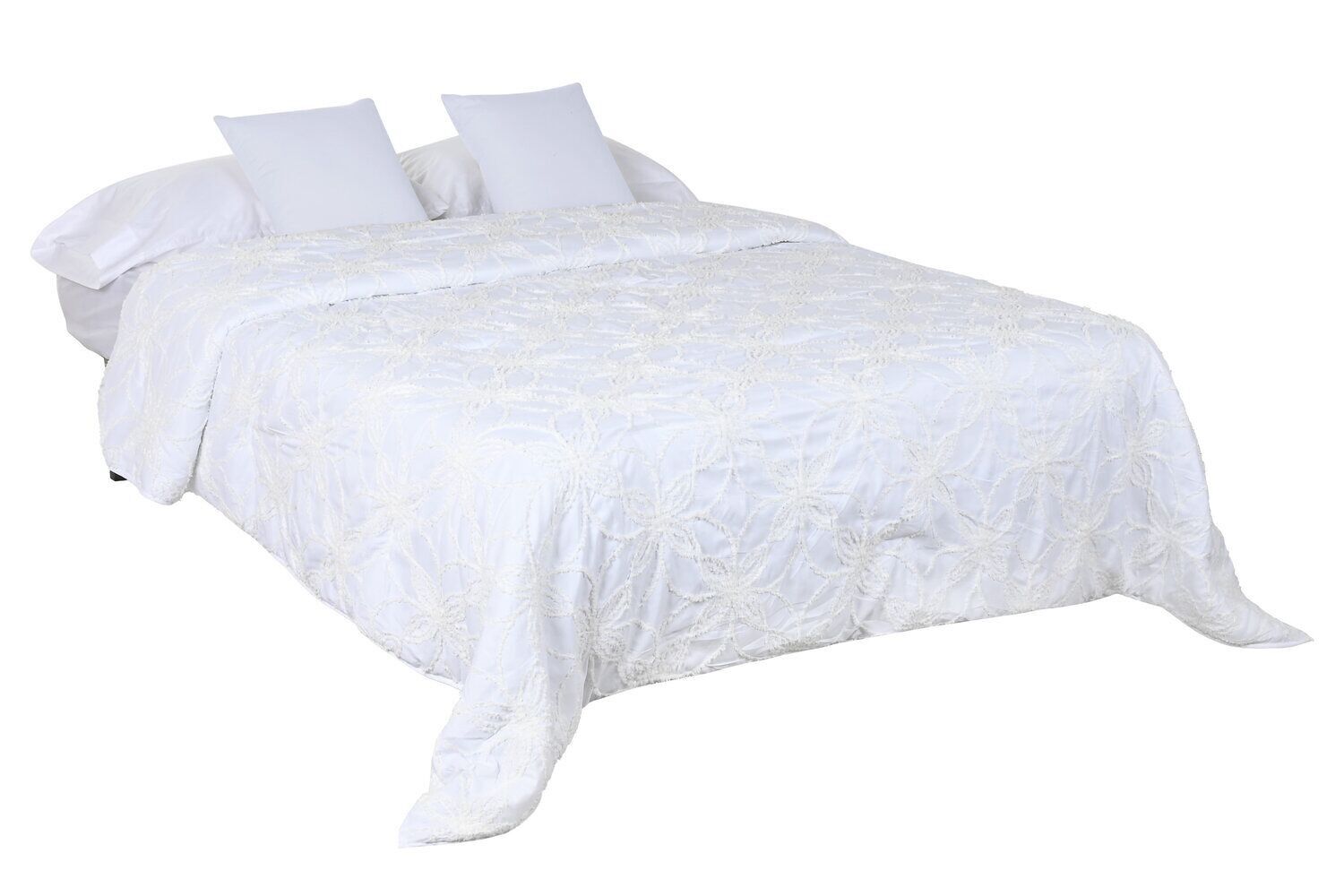 COPRILETTO IN POLIESTERE 240X260 IMBOTTITURA 150 G/M2. BIANCO TX213580