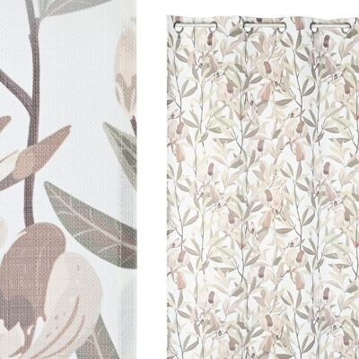 POLYESTER CURTAIN 140X0.3X260 LEAVES PRINTED TX210323