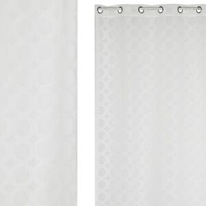 RIDEAU POLYESTER 140X260 8 ANNEAUX BLANC TX213379