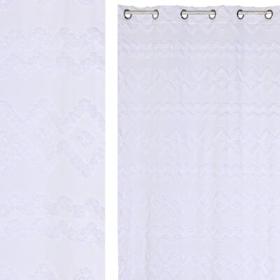 POLYESTER CURTAIN 140X260 8 RINGS WHITE TX213579