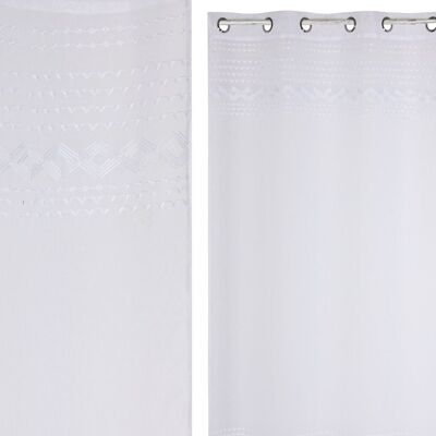 POLYESTER CURTAIN 140X260 8 RINGS WHITE TX213391