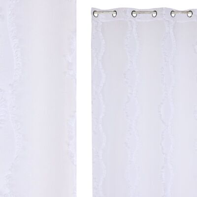 POLYESTER CURTAIN 140X260 8 RINGS WHITE TX213394