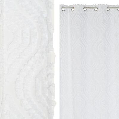 POLYESTER CURTAIN 140X260 8 RINGS WHITE TX213574