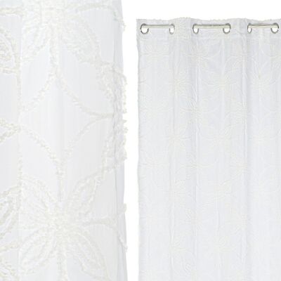 RIDEAU POLYESTER 140X260 8 ANNEAUX BLANC TX213589