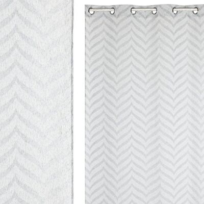 RIDEAU POLYESTER 140X260 8 ANNEAUX GRIS CLAIR TX213378