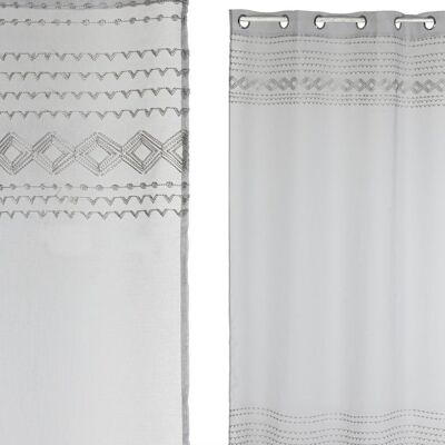 POLYESTER CURTAIN 140X260 8 LIGHT GRAY RINGS TX213393