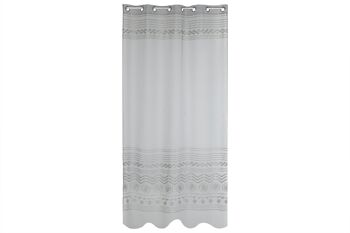 RIDEAU POLYESTER 140X260 8 ANNEAUX GRIS CLAIR TX213393 5