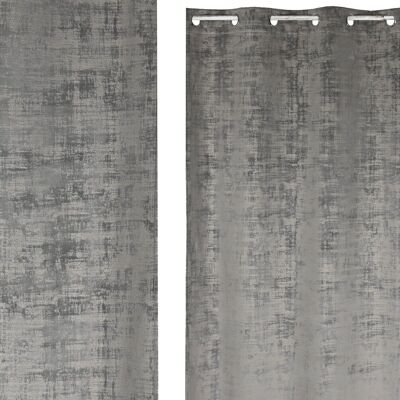 RIDEAU POLYESTER 140X260 8 ANNEAUX GRIS CLAIR TX213448