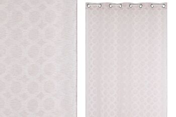 RIDEAU POLYESTER 140X260 8 ANNEAUX ROSE PÂLE TX213380 1