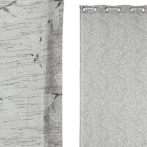 RIDEAU POLYESTER 140X260 8 ANNEAUX GRIS CLAIR TX213535