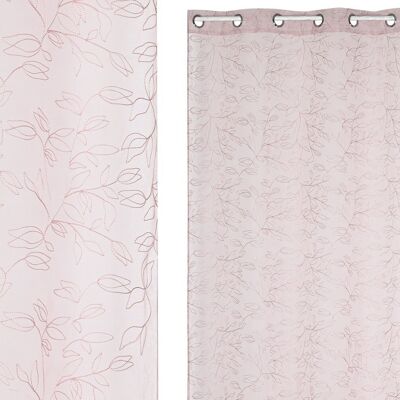 RIDEAU POLYESTER 140X260 8 ANNEAUX ROSE PÂLE TX213389