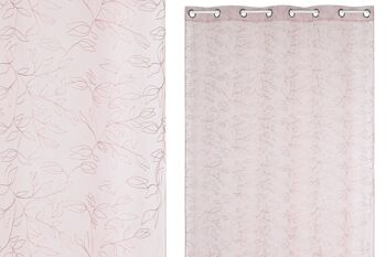 RIDEAU POLYESTER 140X260 8 ANNEAUX ROSE PÂLE TX213389 1