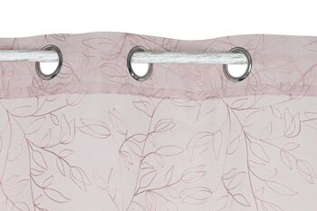 RIDEAU POLYESTER 140X260 8 ANNEAUX ROSE PÂLE TX213389 2