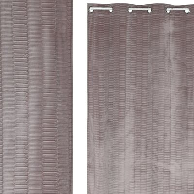 RIDEAU POLYESTER 140X260 8 ANNEAUX ROSE PÂLE TX213409