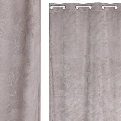 RIDEAU POLYESTER 140X260 8 ANNEAUX ROSE PÂLE TX213418