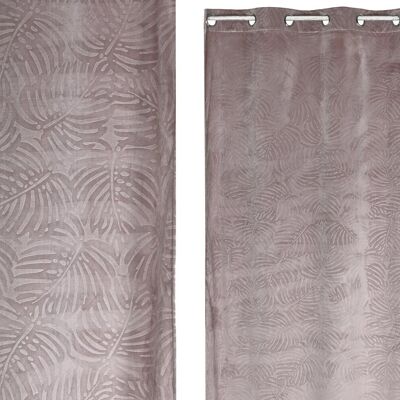 RIDEAU POLYESTER 140X260 8 ANNEAUX ROSE PÂLE TX213427