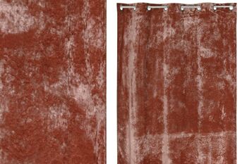 RIDEAU POLYESTER 140X260 8 ANNEAUX ROSE PÂLE TX213454 1