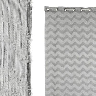 POLYESTER CURTAIN 140X260X260 EMBROIDERED GRAY TX210191