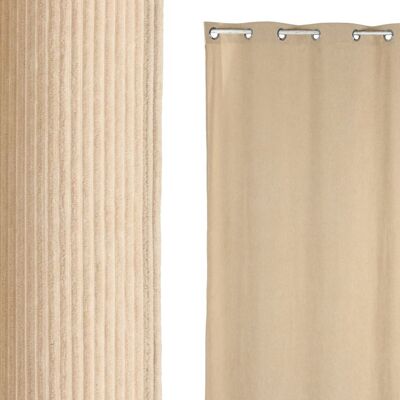 POLYESTER CURTAIN 140X260X260 THICK CORDUROY BEIGE TX210396