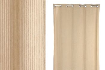 RIDEAU POLYESTER 140X260X260 VELOURS CÔTELÉ ÉPAIS BEIGE TX210396 1