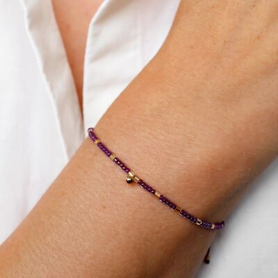 Boho pearl bracelet Miss Purple purple / gold