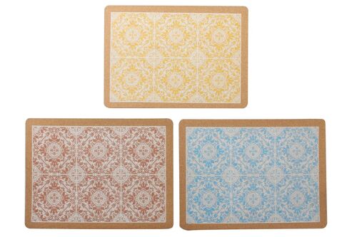 INDIVIDUAL CORCHO 40X30X0,5 AZULEJOS 3 SURT. PC190269