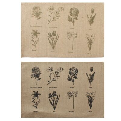 INDIVIDUELLE JUTE 45X30X0,1 BOTANISCHE 2 SURT. PC190267