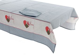 LOT DE 4 NAPPE COTON 150X1X150 LOVE 2 ASSORTIMENTS. LC175039 6