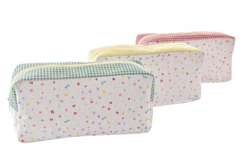 TROUSSE DE TOILETTE COTON POLYESTER 30X10X15 VICHY 3 ASSORTIS. BO195164 2