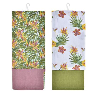 CLOTH SET 2 COTTON 60X40X0,5 TROPIC GARDEN 2 ASSORTMENTS. PC193036