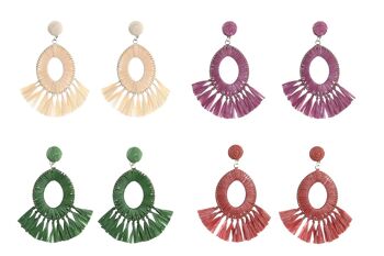 BOUCLES D'OREILLES SET 2 RAPHIA METAL 8X0,5X7 4 ASSORTIMENTS. BO206993 1