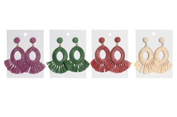 BOUCLES D'OREILLES SET 2 RAPHIA METAL 8X0,5X7 4 ASSORTIMENTS. BO206993 2